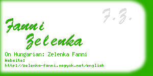 fanni zelenka business card